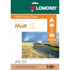 Фотобумага Lomond матовая 2*100г, 25л, А4 (0102038)
