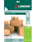 Lomond Самоклеющаяся А4 80 г/кв.м. 50 л, цвет зеленый неон (2020005)