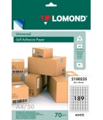 Бумага Lomond самоклеящаяся A4, 189 шт. (25.4 х 10 мм), 70 г/м2, 50л (2100235)