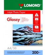 Фотобумага Lomond 200 г/м, глянец, А4 50л. Код 0102020