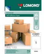 Фотобумага Lomond адр.накл UNIV,неделенная,А4,100л (2100001)